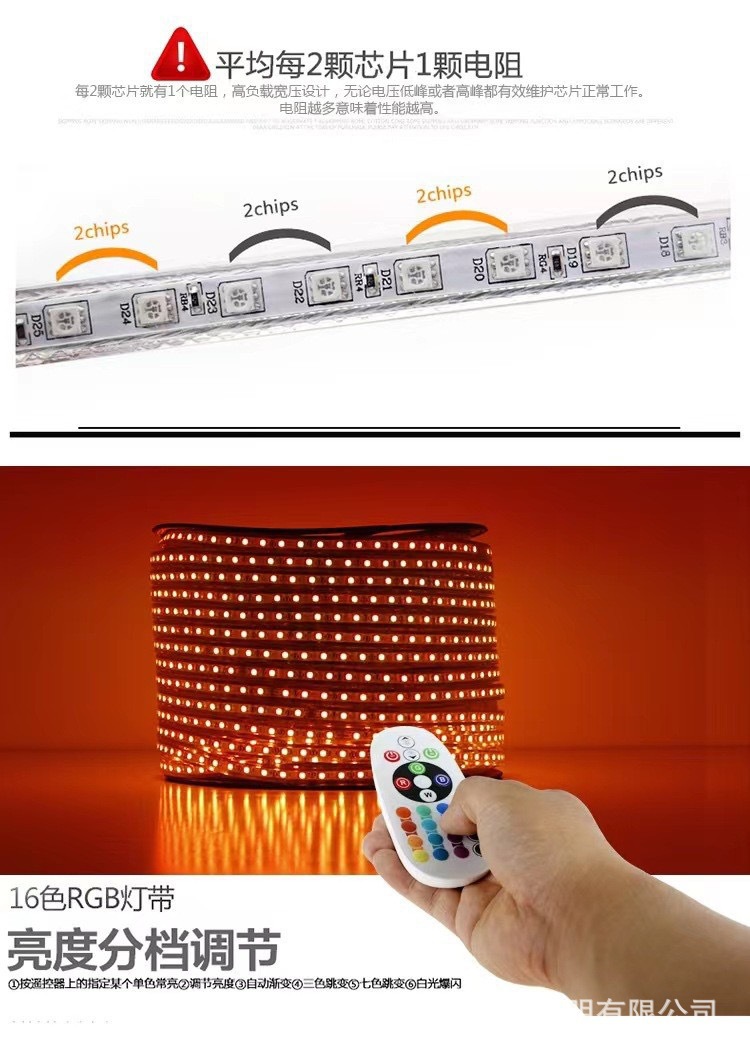 Alta presión 110v220v luz con gradiente colorido 5050rgb al aire libre impermeable led strip luz de proyecto de atmósfera pic 5