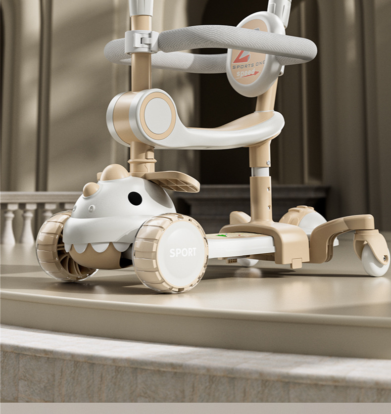 儿童滑板车生日礼物厂家直销闪光1-3-6岁小孩滑滑车五合一遛娃详情2