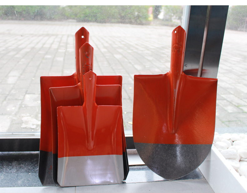 铁锹锰钢全钢加厚木柄钢锹煤锹种花尖方平头锹农用泥锹园林工具详情15