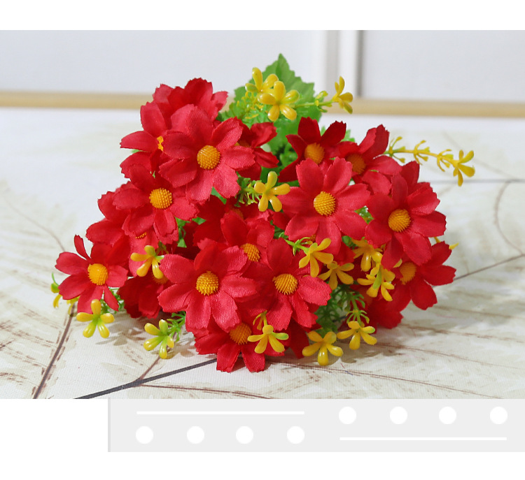 仿真花小雏菊跳兰菊人造假花28头园林家居装饰绢花户外工程小野菊详情7