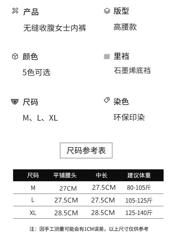 无缝无痕蜂巢蜂窝透气大码女士高腰收腹提臀束腰塑身三角裤内裤女详情13