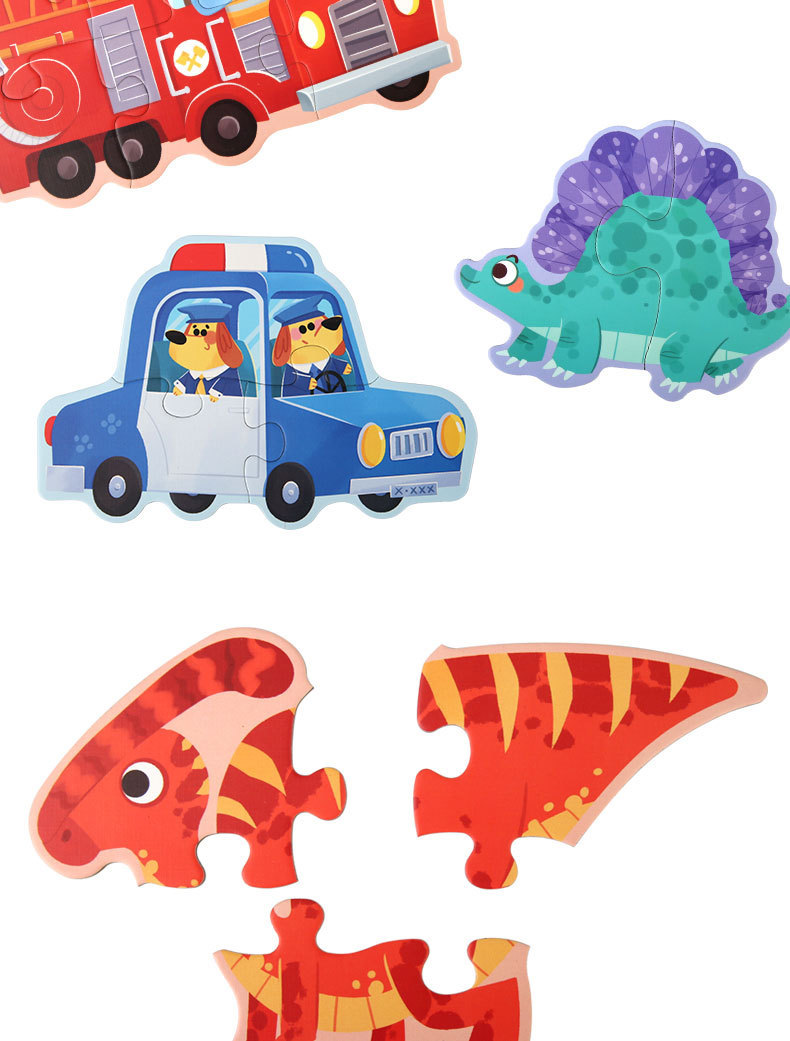 儿童3~6岁逻辑思维早教六合一大块动物交通纸质拼图宝宝启蒙玩具详情17