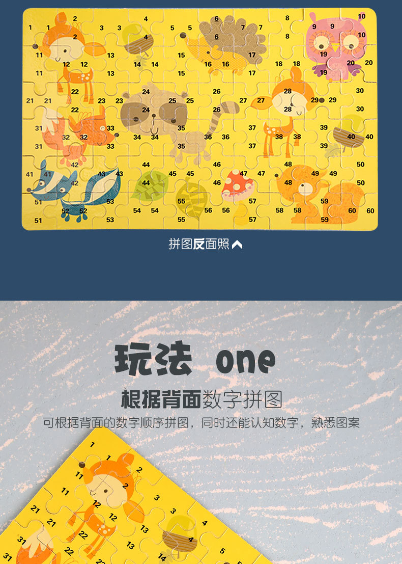 木质拼图儿童益智拼图60片铁盒装拼图拼板幼儿园早教木制玩具批发详情8