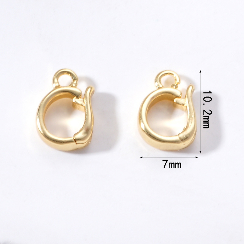 18K gold-plated color-preserving pearl necklace pendant buckle, micro-inlaid universal buckle strap, sheep eye needle empty stand accessory diy accessory pic 43