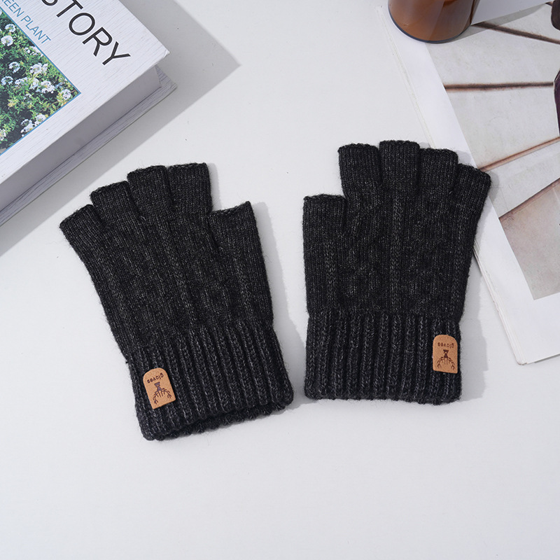 Alpaca wool half-finger gloves for outdoor cycling in autumn and winter are warm, windproof, breathable, portable and simple, providing warmth and protection against the cold pic 5