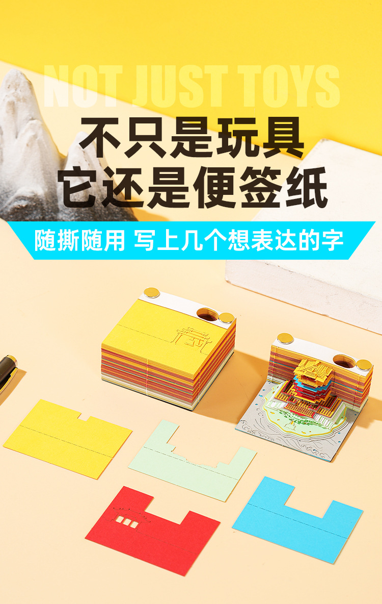 【 Paper-cut Trendy Trinkets 】 Creative 3d stereoscopic sticky notes, paper-cut sticky notes, festival gifts, desktop trinkets pic 4