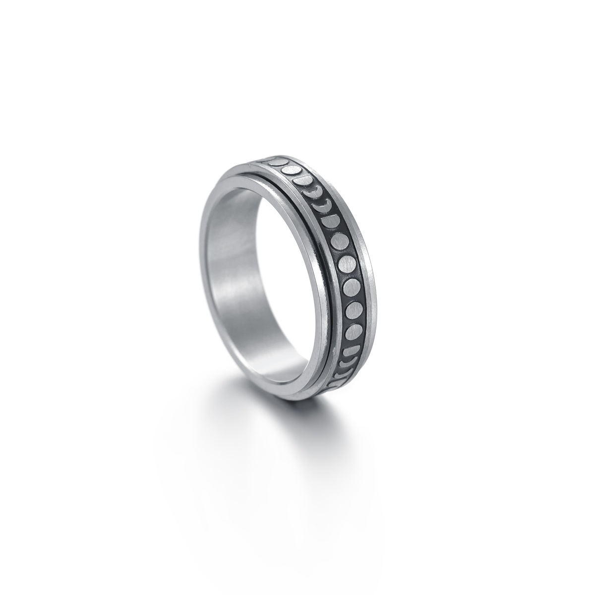 Amazon source Star Moon rotating titanium steel stress-relieving ring, standard US size cross-border jewelry wholesale pic 17