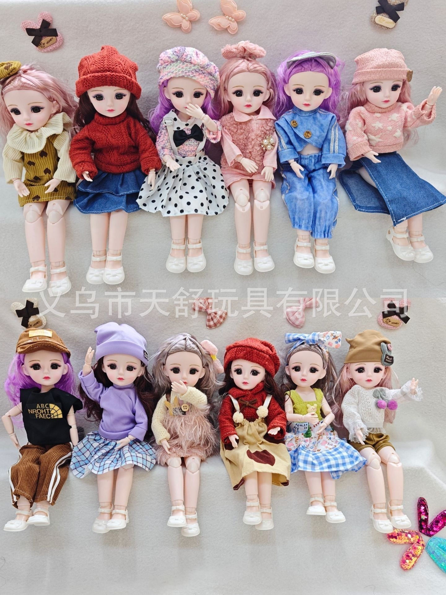 新款30厘米关节娃娃换装衣服休闲套装萝莉娃衣关节可动任意造型摆件详情12