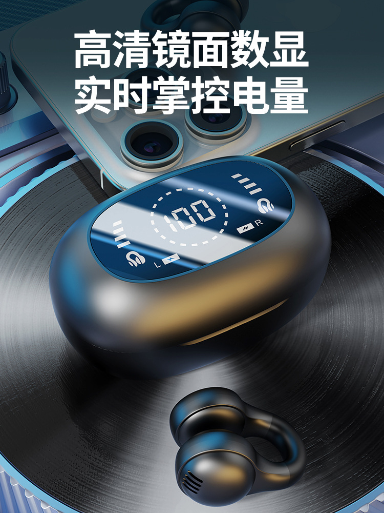 夹耳式真无线数显高音质TWS双耳耳夹双边5.4立体声充电仓蓝牙耳机详情3