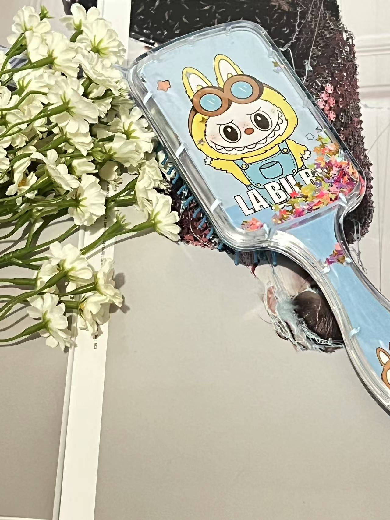 史迪仔儿童美发梳可爱卡通KT猫三丽欧气垫流沙梳气囊梳可挑款详情13