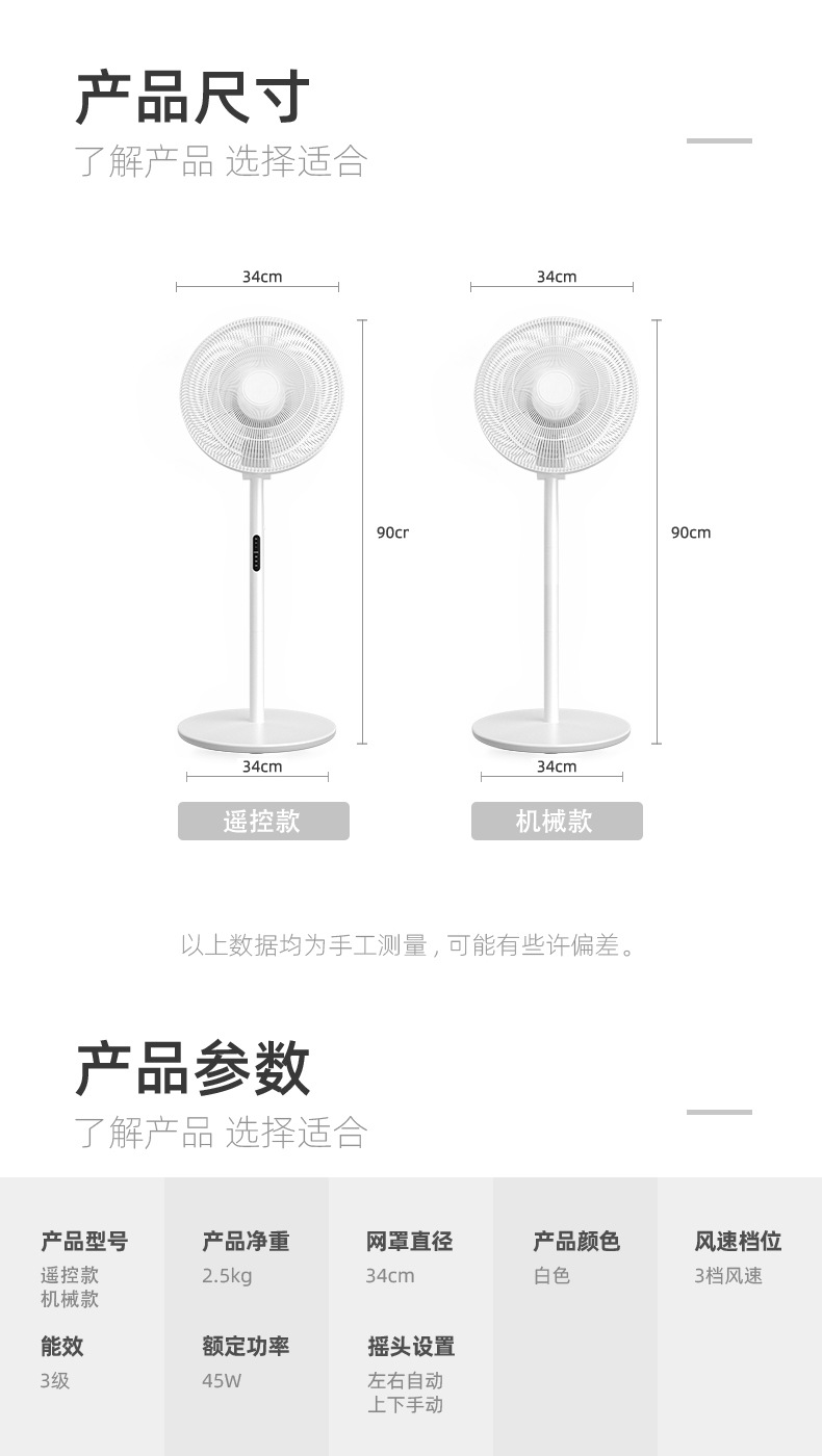 新品电风扇 家用落地扇机械7扇叶大风量家用立式摇头风扇礼品代发详情13