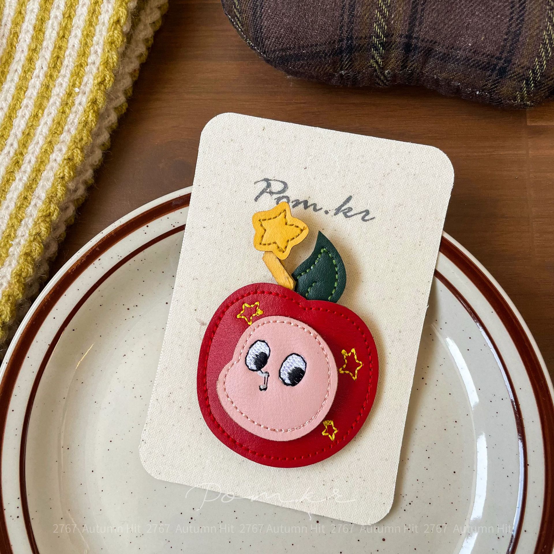 童趣卡通发夹 立体皮质表情水果侧边夹少女心 ins 风碎发刘海夹韩详情5