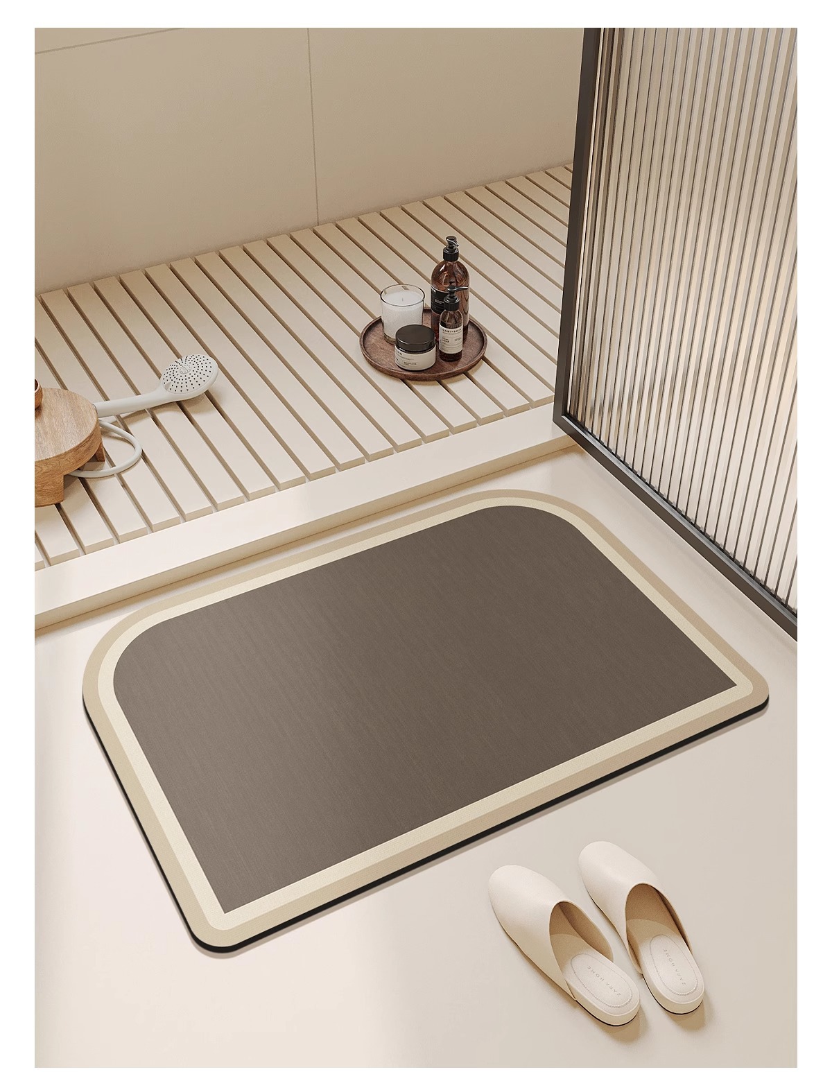 Bathroom floor MATS, diatom mud anti-slip and water-absorbing soft MATS, bathroom and kitchen floor MATS, bathroom door, toilet carpet pic 13