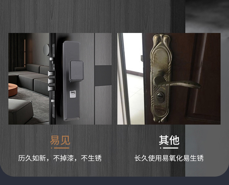 Household general-purpose anti-theft door handle, iron panel, aluminum alloy handle, acrylic adjustable mechanical handle door lock pic 10