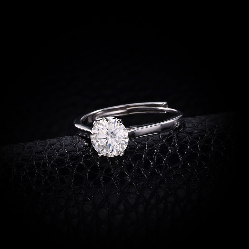 Zhuoheng Select 925 pure silver Moissanite ring wholesale, half of the market, rising steadily, open ring one carat pic 15