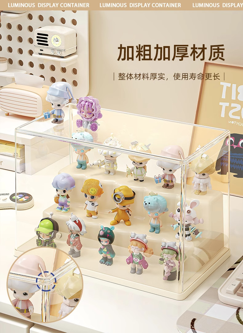 友耐娃娃盲盒展示架透明防尘乐高手办收纳展示柜泡泡玛特展示盒详情8