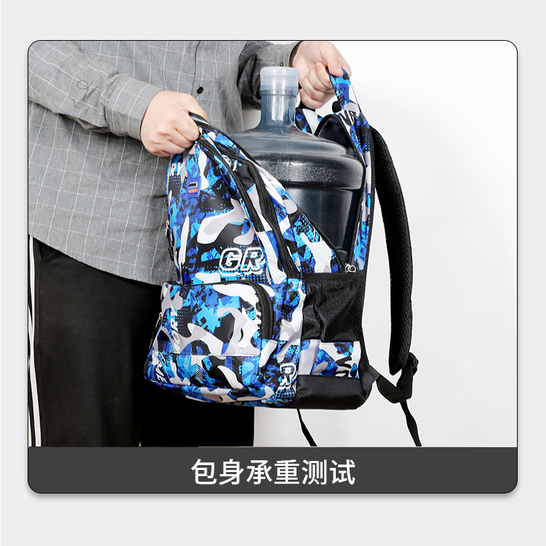 迷彩印花背包外贸大容量休闲双肩包电脑包男初中高中男女学生书包详情9