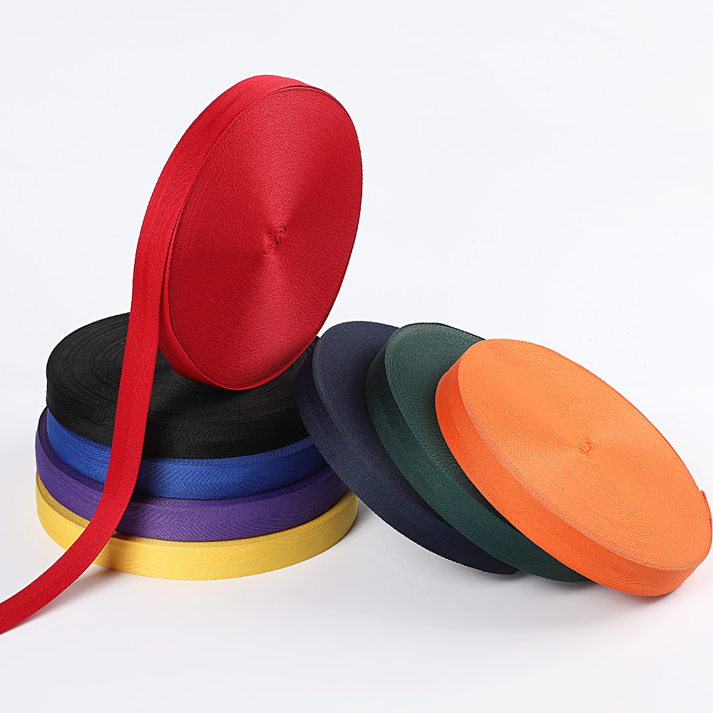 涤纶人字纹织带批发家纺箱包辅料包边带2cm滚边条黑色包边条批发详情1