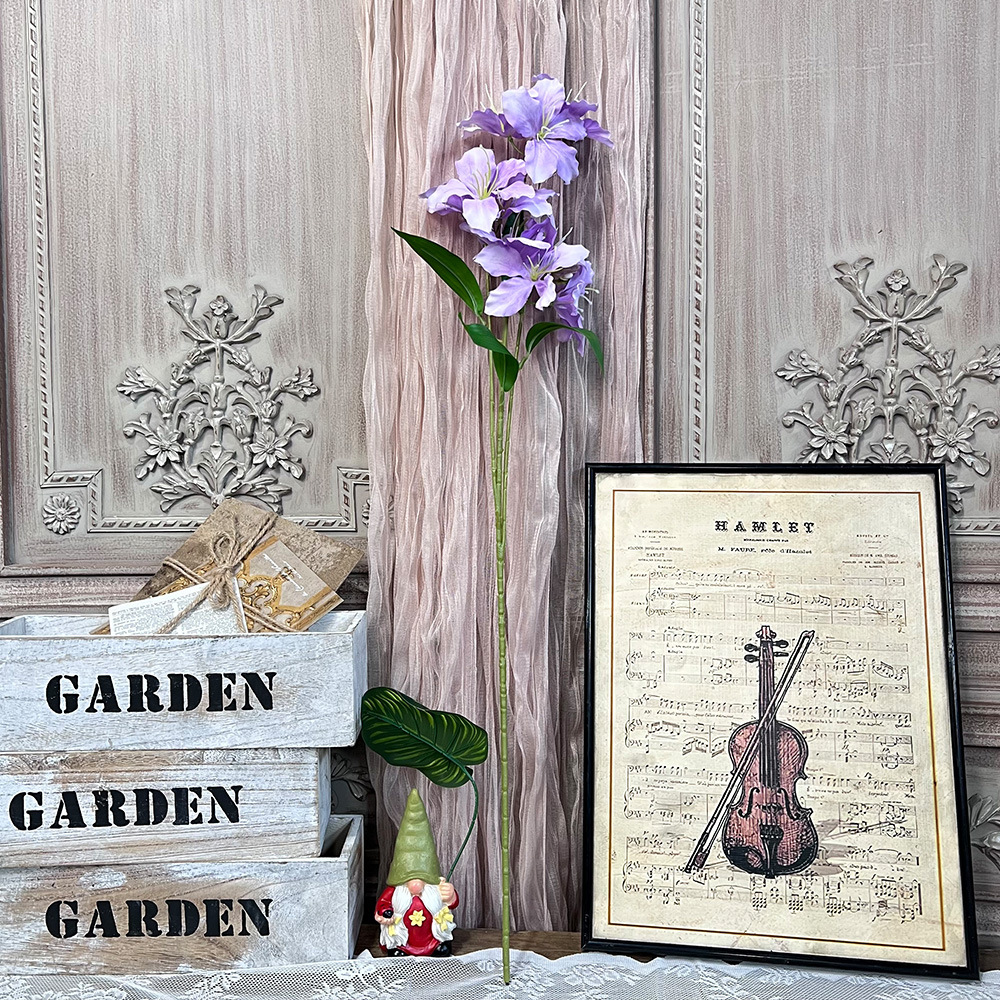 10头百合仿真假花成品人造绢花婚庆地排用花塑料花高级感婚礼布置详情6