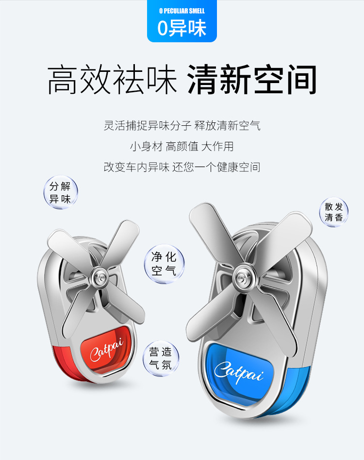 Car perfume, car aromatherapy, air conditioning outlet fan, rotating interior accessories, light-scented creative decorative items pic 6