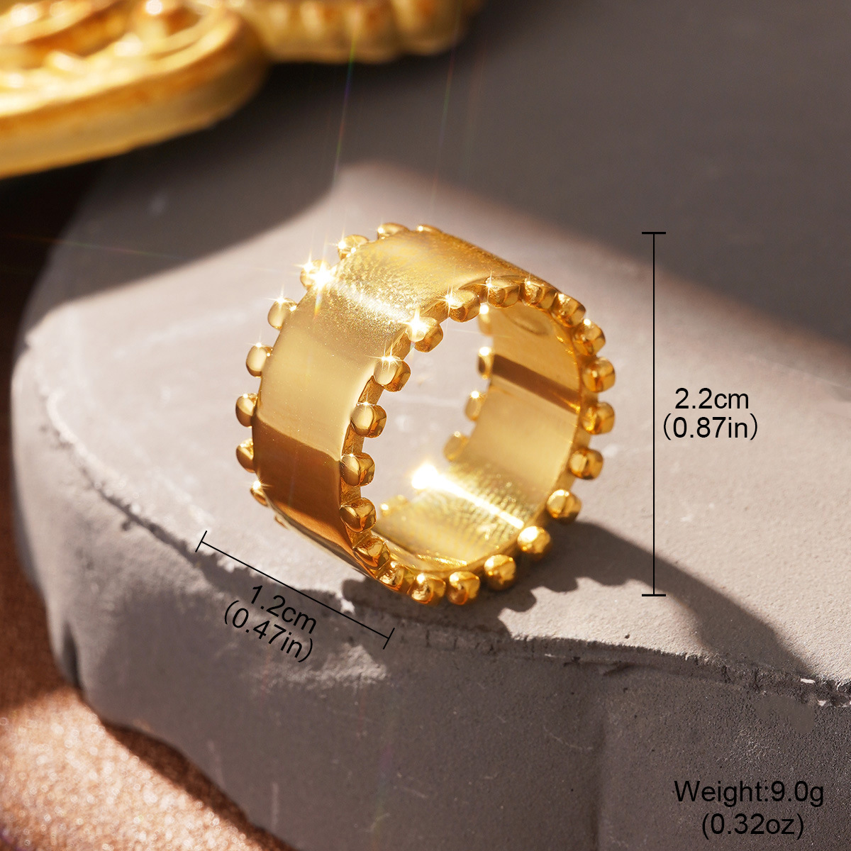 Cold and stylish stainless steel European and American ring, elegant lines, cross-border design, high-end feel, gold jewelry wholesale pic 39