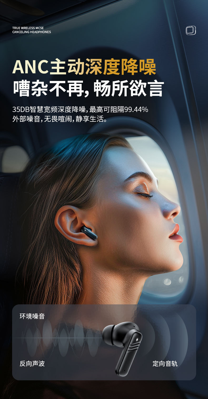 New cross-border ai translation noise-cancelling wireless TWS smart touch color screen Bluetooth headphones in-ear style pic 9