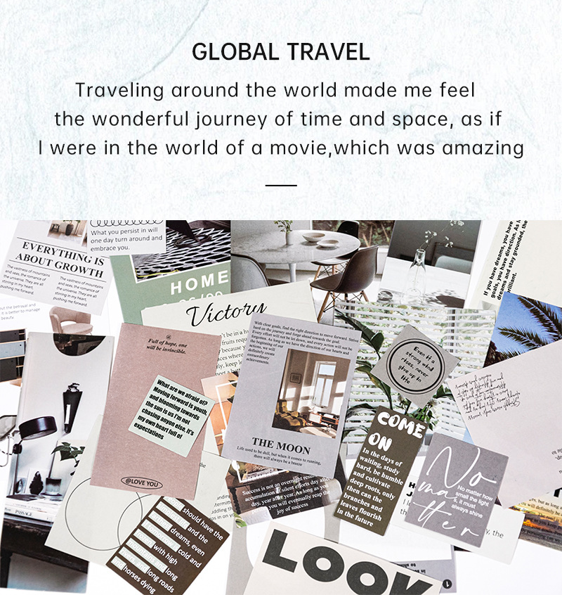 鑫奇新32张万千星辰系列素材包 浪漫复古城市文艺手账装饰贴纸包详情2