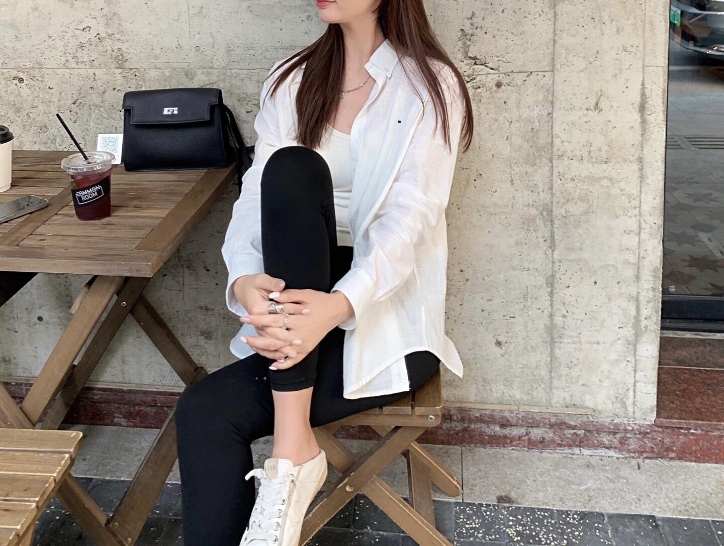 亚麻衬衫薄款小马标刺绣美式复古经典衬衣长袖POLO领防晒女上衣详情5