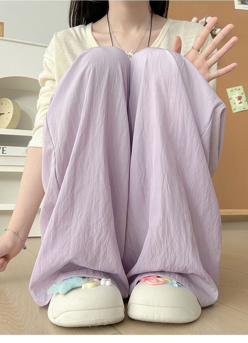 升级不缩水欧若风肌理感山本裤女春夏高腰垂感显瘦百搭休闲裤直筒详情17