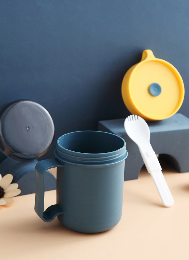 Aiyouke 304 taza de acero inoxidable sellado con la mano mantener la taza a los estudiantes trabajadores de oficina con cuchara de sopa portátil pic 28