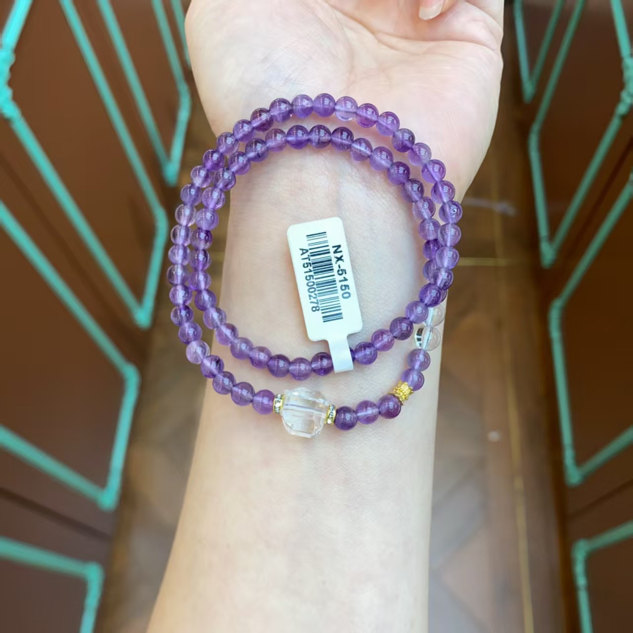 天然水晶月光石珍珠碧玉蓝水翡翠绿松石手串项链详情5