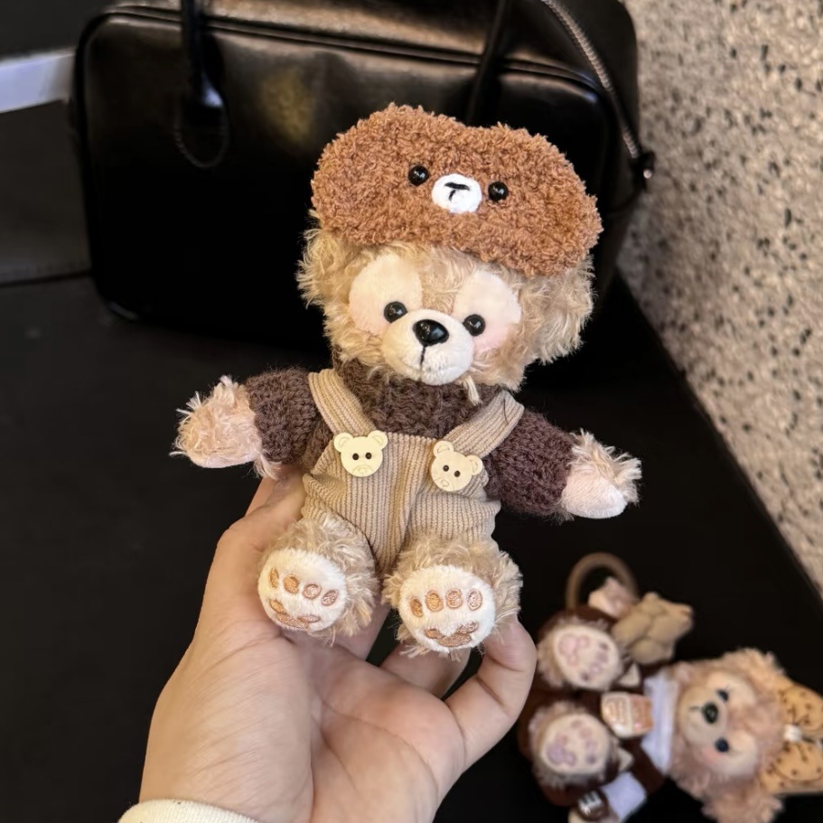 秋冬复古雪莉玫达菲熊包包挂件汽车钥匙扣女毛绒娃娃公仔玩偶礼物详情2