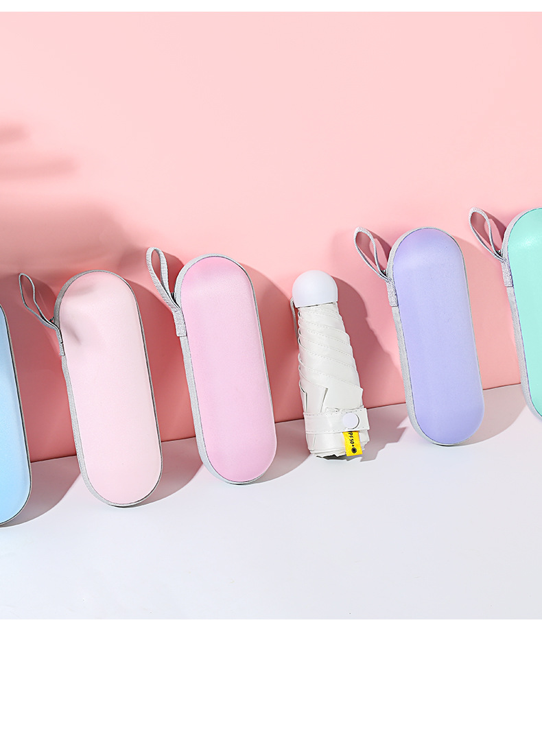 五折六骨口袋胶囊伞晴雨两用伞小巧可印刷logo遮阳防紫外线防晒伞详情14