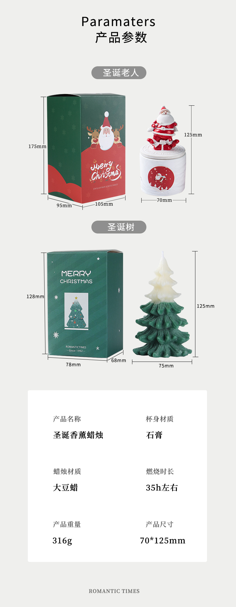 圣诞节香薰蜡烛礼盒套装香氛结婚布置摆件装饰品香氛礼物用品小详情8