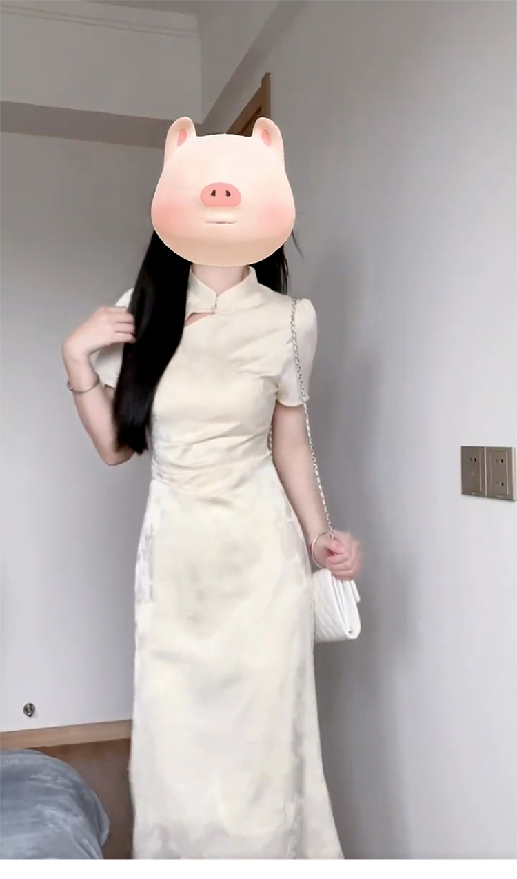 改良旗袍连衣裙子夏季新中式国风女装气质收腰绝美长裙2025年新详情2