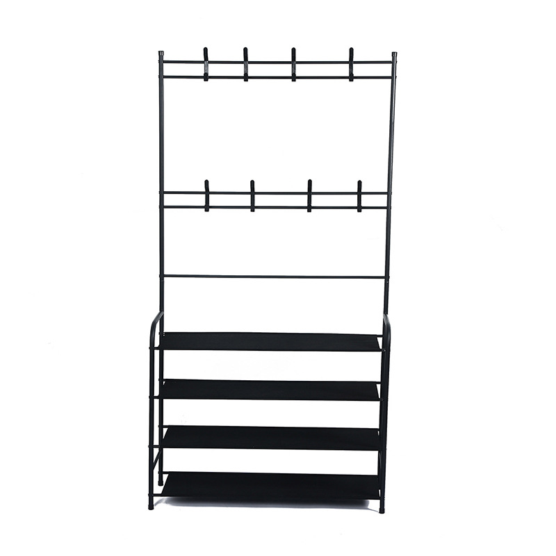 Simple shoe and hat rack, household indoor clothes hanger, multi-layer storage rack, bedroom, university dormitory, integrated coat and hat rack, shoe rack pic 11