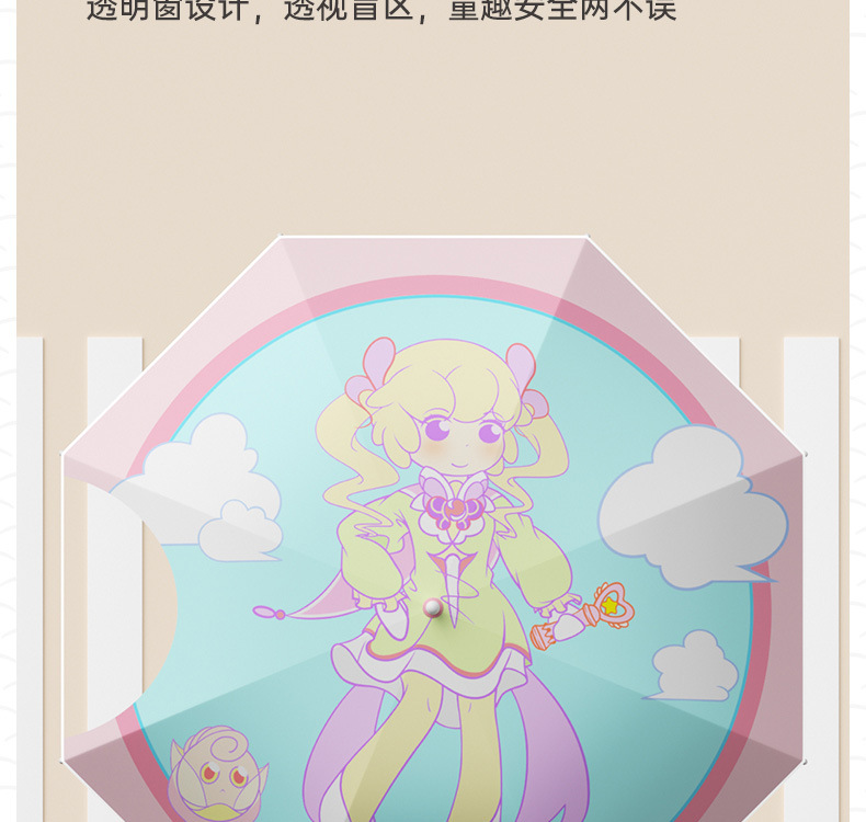 ZUODU左都儿童晴雨伞 女孩小学生晴雨两用长柄反光上学防晒遮阳伞详情9
