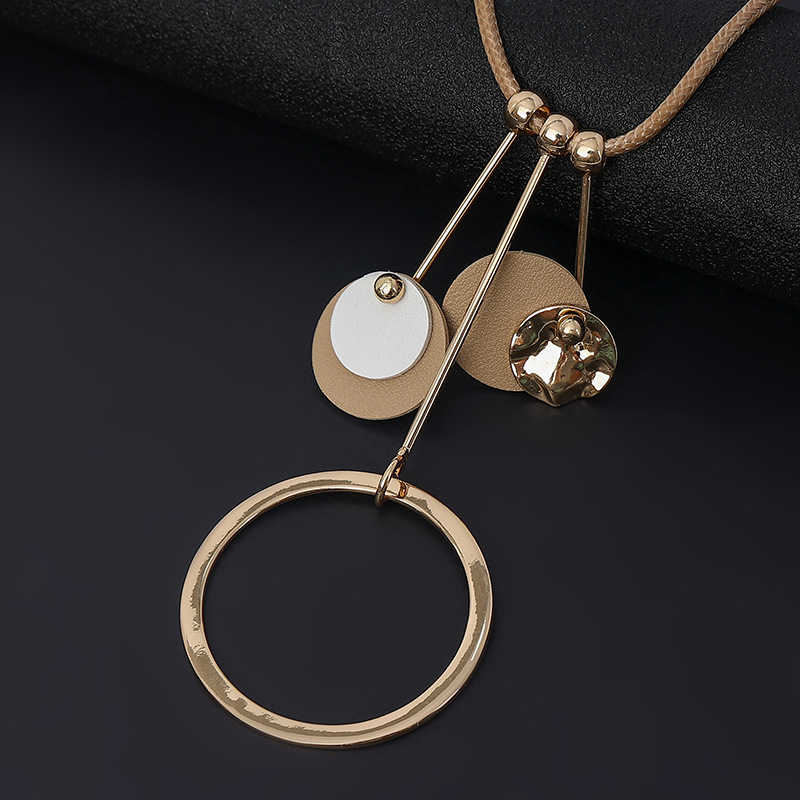 跨境饰品亚马逊爆款项链欧美简约皮革高级时尚长款秋冬女士毛衣链详情14