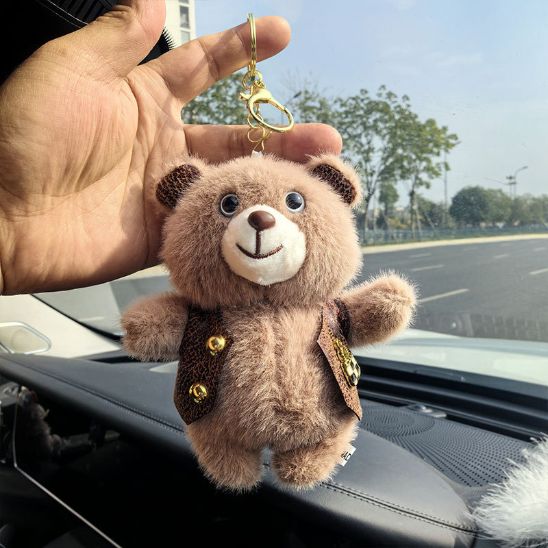 Cute plush toy pendants, horse clips, bear doll bags, hanging decorations, keychains, little bear event gifts, claw machine dolls pic 6