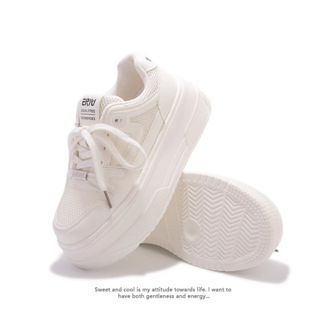 夏季女鞋2025新款网面透气厚底增高小白鞋女百搭休闲时尚运动板鞋详情3