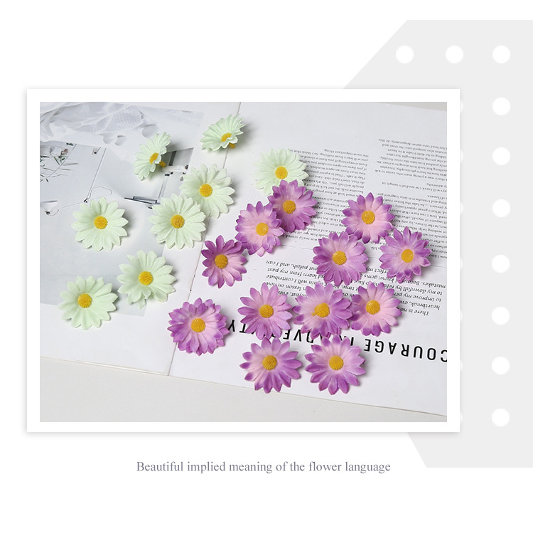 仿真花小雏菊花头花墙花环花艺diy配件婚礼装饰手工簪花头饰材料详情7