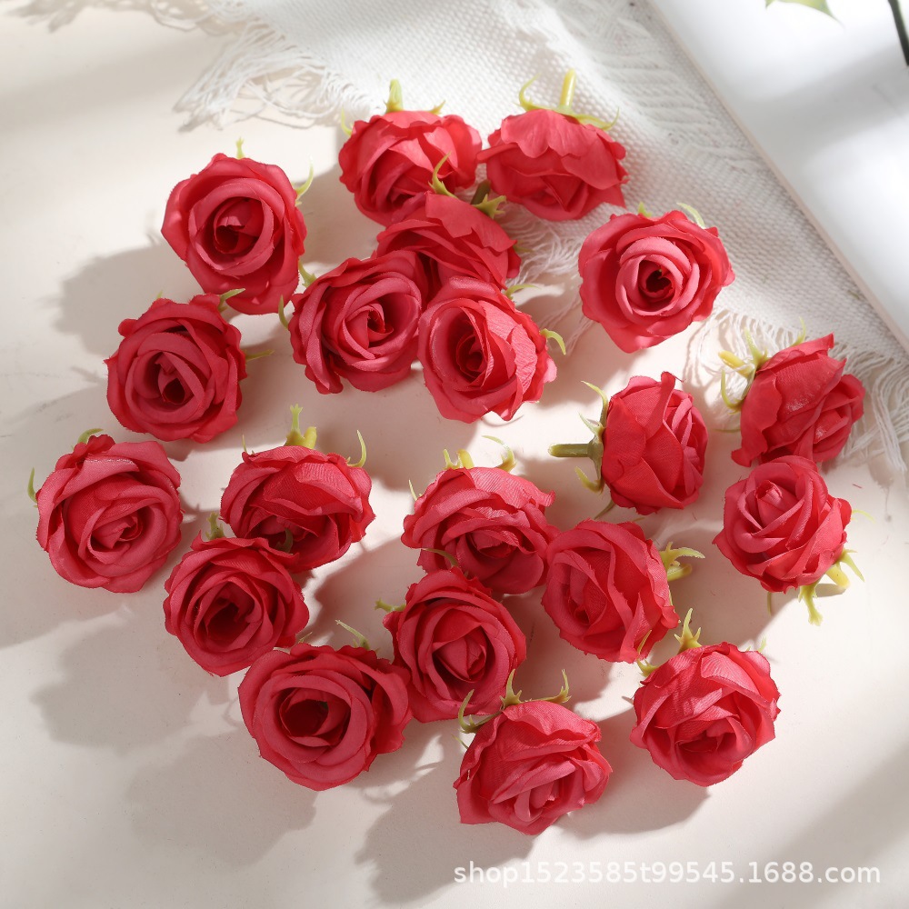 S 厂家直销小玫瑰花头diy花苞婚庆布置仿真花材料摄影拍照装饰道详情8