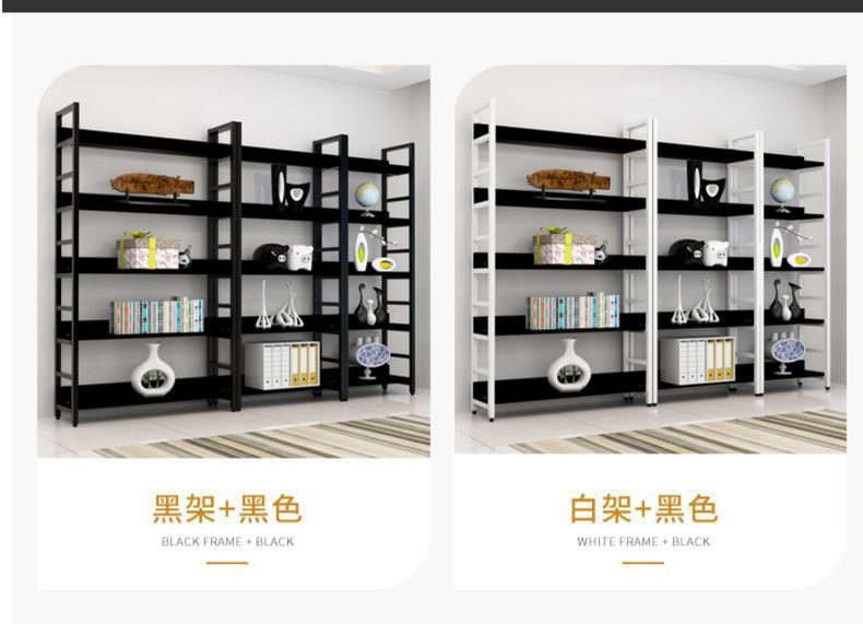 简易钢木货架置物架家用多层落地展示架子办公室超市储物架收纳架详情12