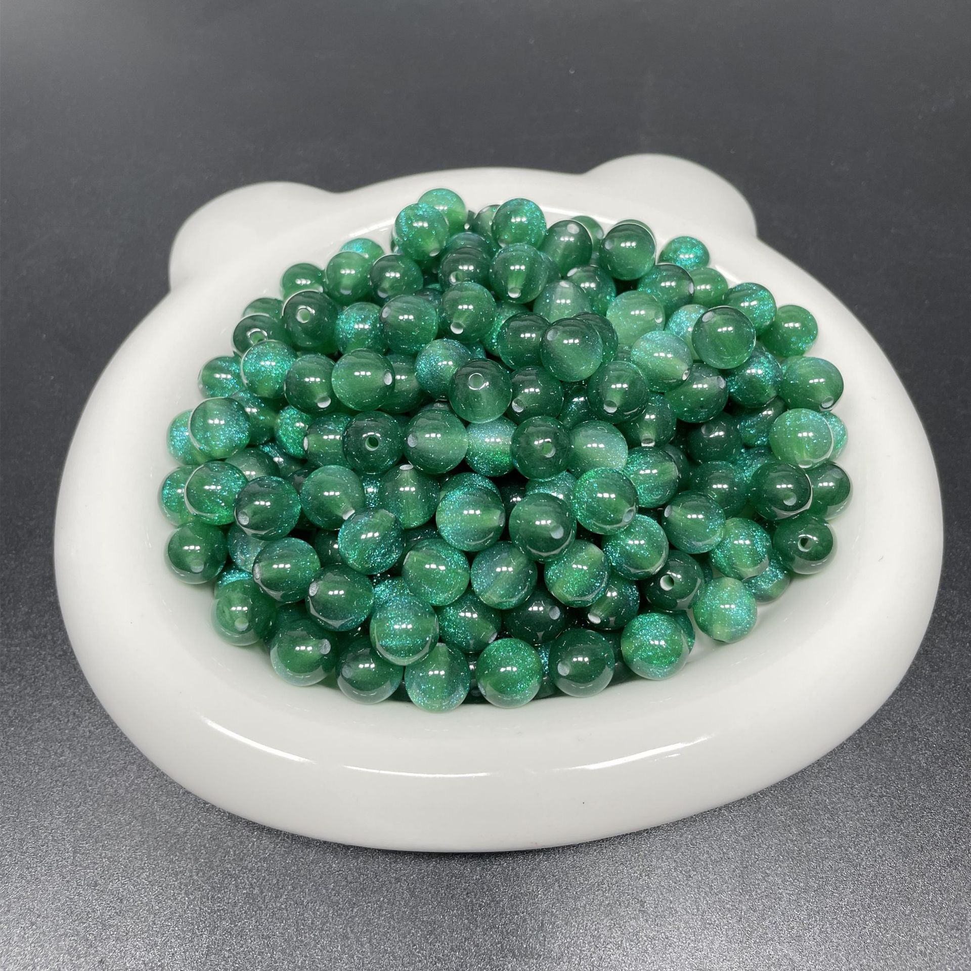 8/10/12mm resin fine Sparkling Starry Sky Mermaid Pearl resin imitation cat eye bead diy bracelet accessory pic 8