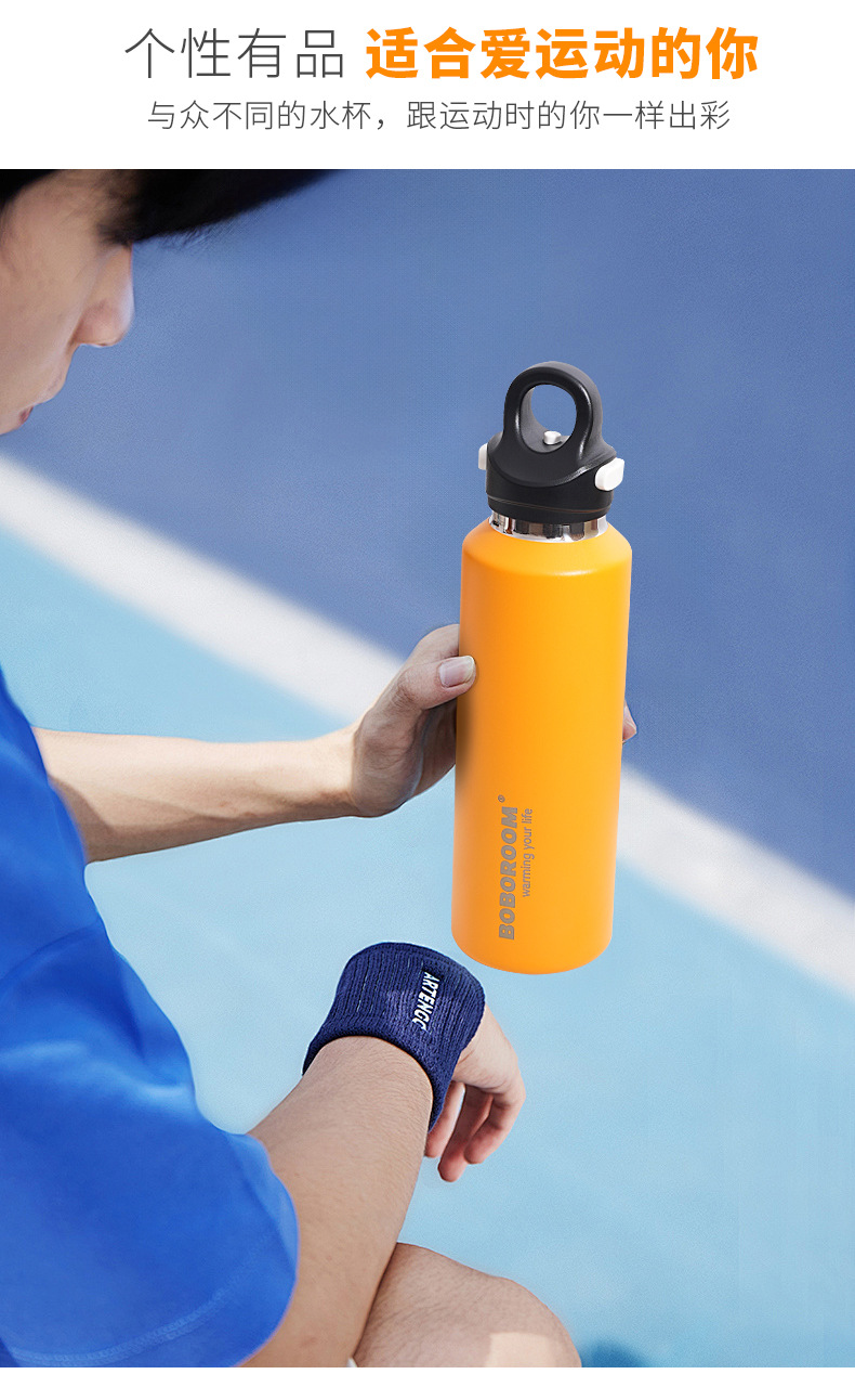 BOBOROOM threaded insulated cup, 316 stainless steel large-capacity water cup, student coffee cup, portable pic 16