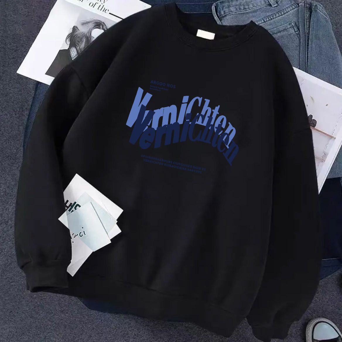 American autumn new round-neck hoodies for men and women, retro and trendy couple outfits, slimming and versatile casual jackets for women pic 14