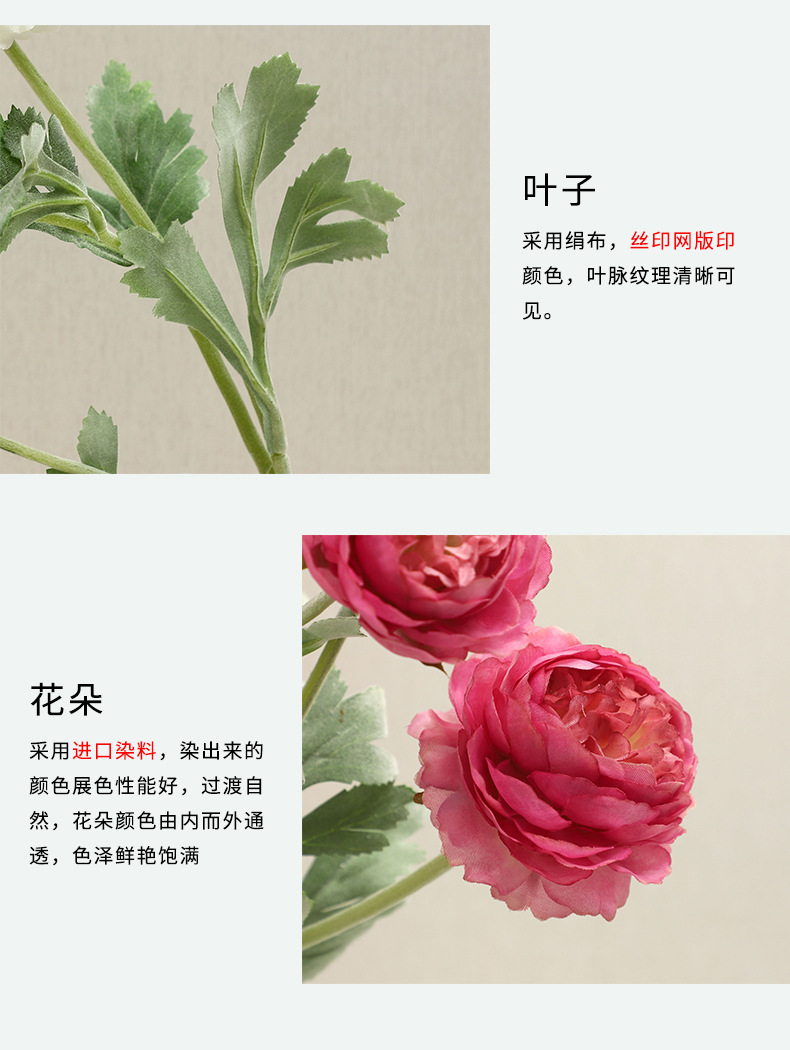 LAN Kwai Fong high-end ins Nordic style flocking 3-head Thousand-posture lotus artificial flower home living room decoration artificial flower wholesale pic 10