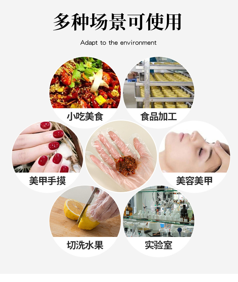 一次性手套加厚耐用食品级专用塑料薄膜家用厨房烘焙餐饮美容手套详情4