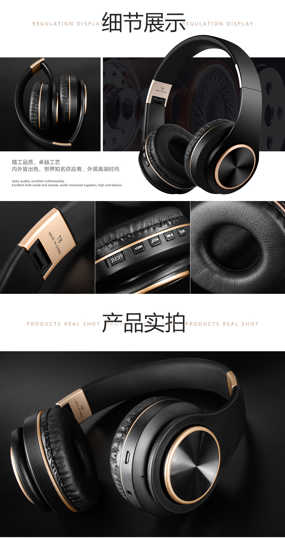 Ultra-long battery life, ANC noise-cancelling, portable, foldable, soft, large ear cup over-ear Bluetooth headphones, wireless gaming headphones pic 9