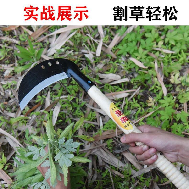 Agricultural sickle for grass cutting, household fishing, express manganese steel, all-steel, leek cutting, rape cutting, tree cutting and grass cutting, grass cutting knife pic 3